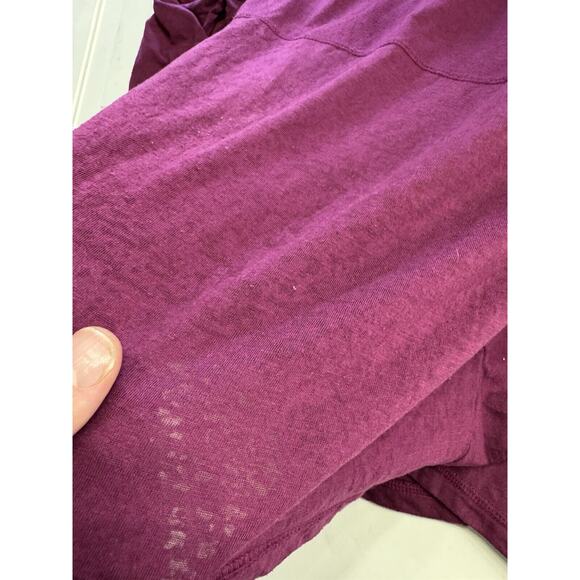 Z By Zella Long Sleeve Open Back Burnout Shirt Cranberry Purple Size Medium - Picture 2 of 7